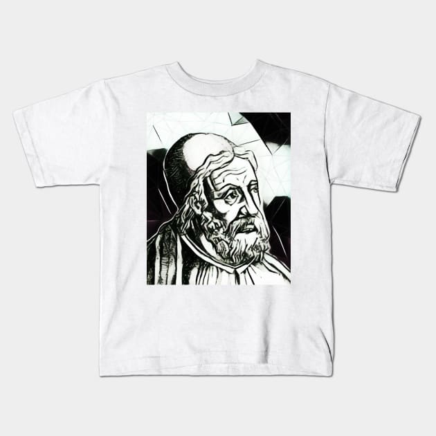 Al Tabari Black and White Portrait | Al Tabari Artwork 3 Kids T-Shirt by JustLit